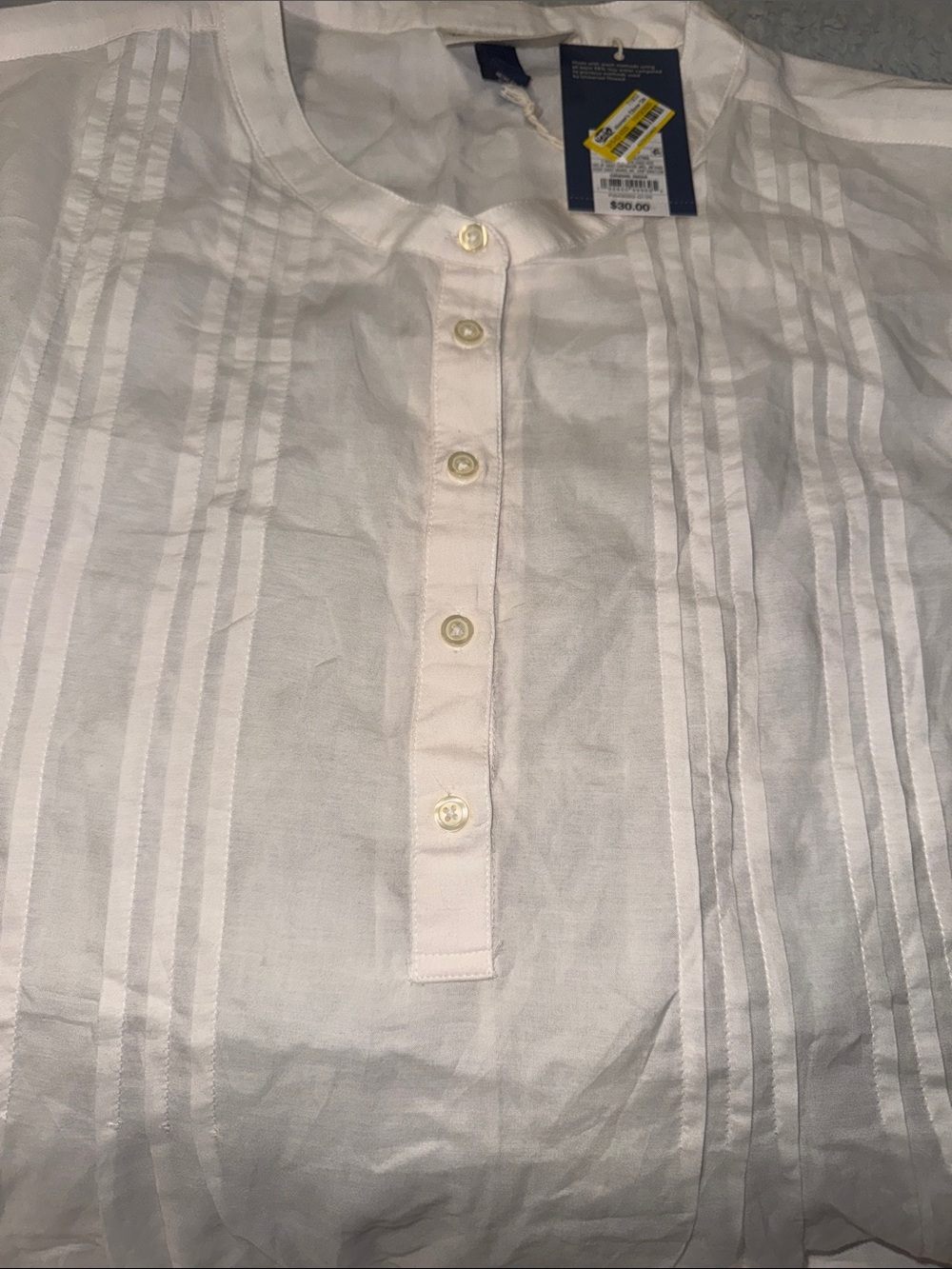 Universal Thread White Pintuck Henley Tunic Top - Picture 3 of 9